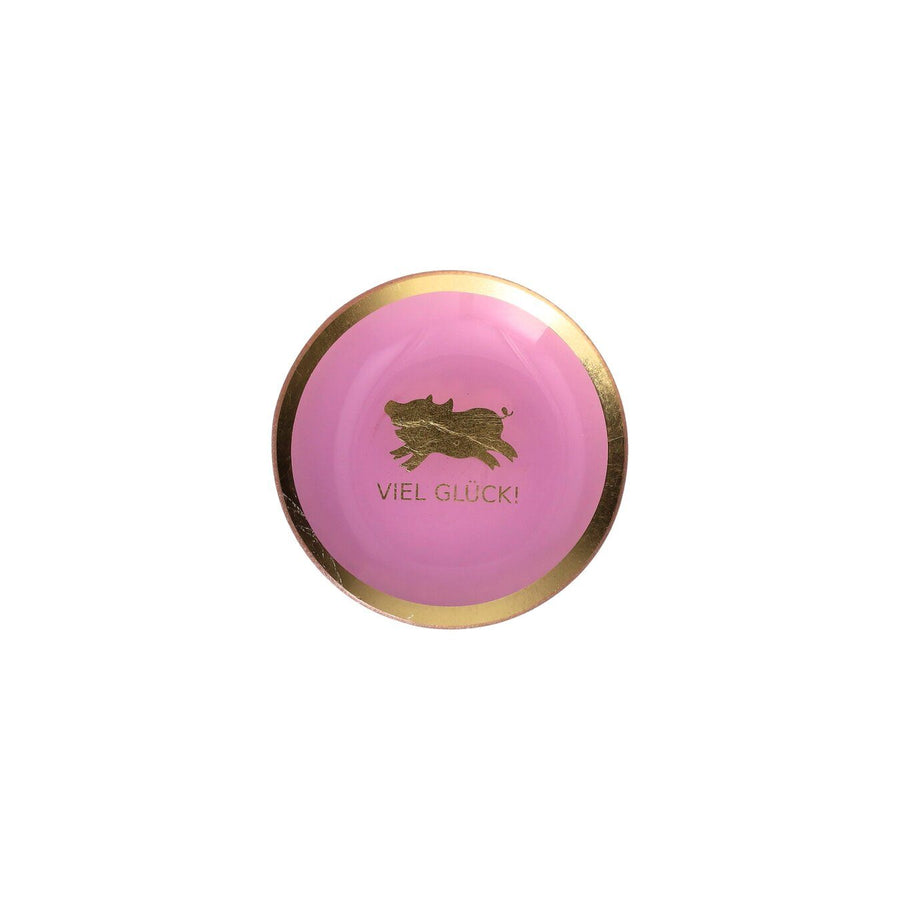 Piattino in vetro Good Luck Pig