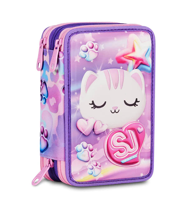 Astuccio Scuola 3 zip Glowcat - La Sibilla