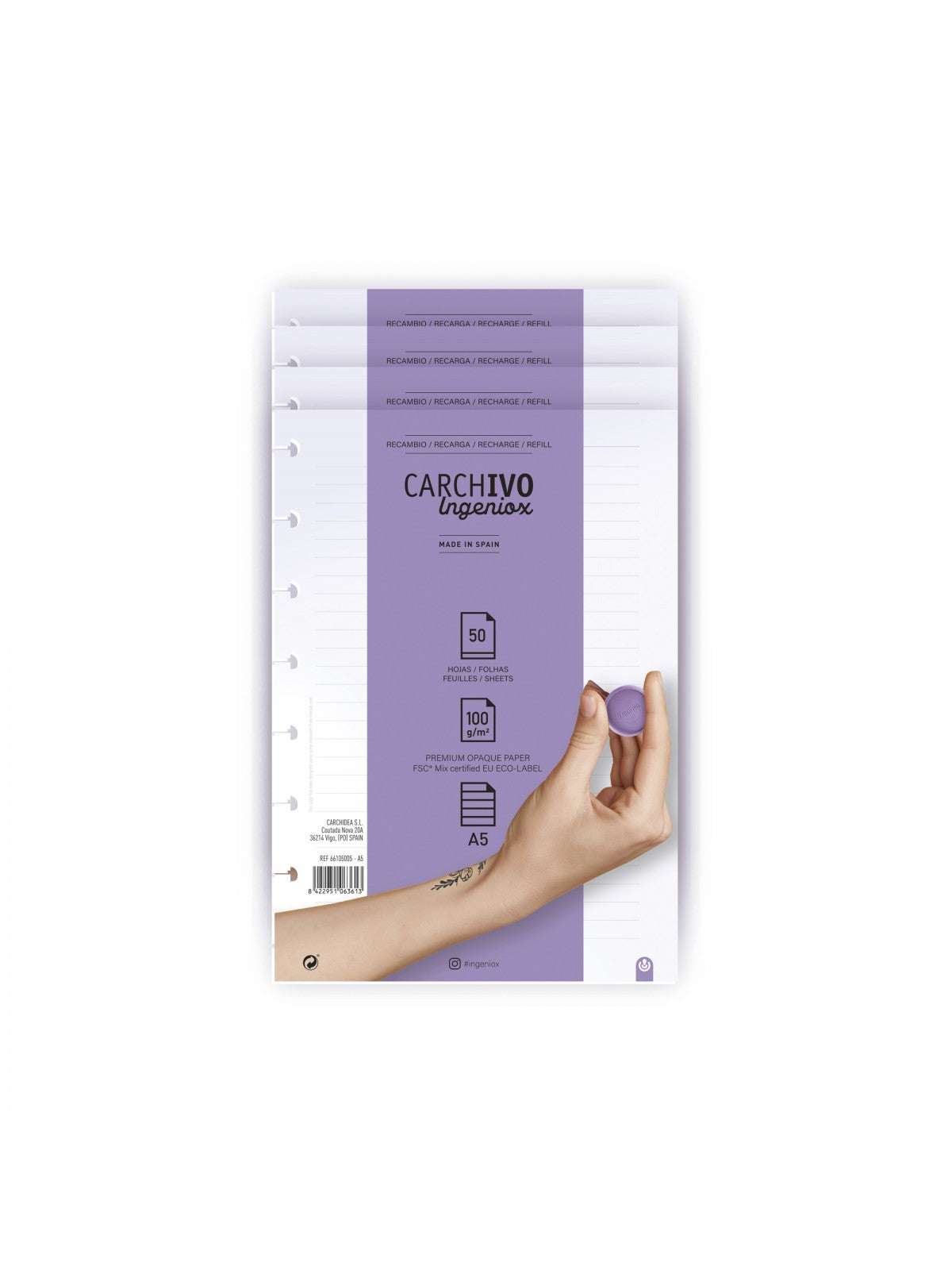Refill per quaderno Ingeniox A5 Lined - La Sibilla