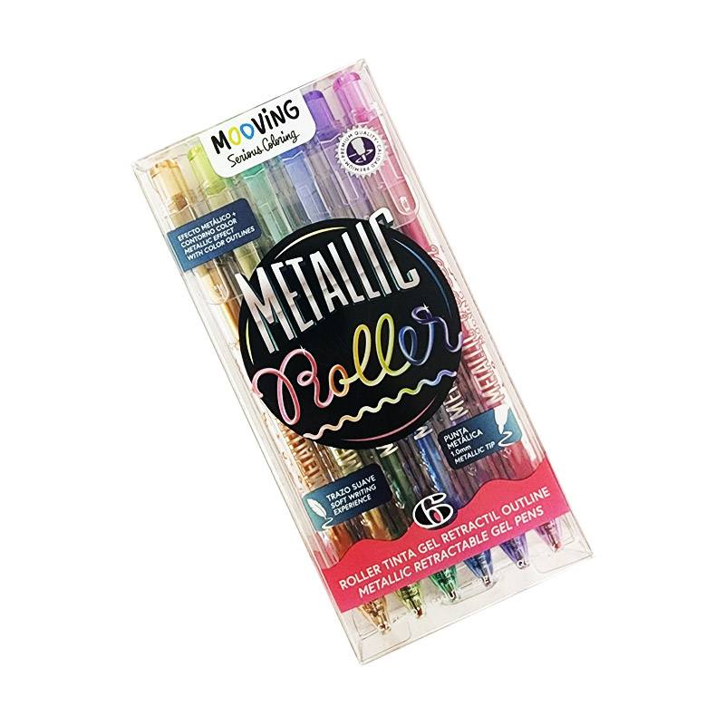 Set da 6 Roller pen Metallic Mooving - La Sibilla