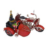Decorazione da tavolo in metallo Moto con Sidecar rossa - La Sibilla
