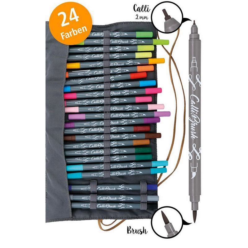 Set da 24 Calli.Brush con astuccio arrotolabile - Online - La Sibilla