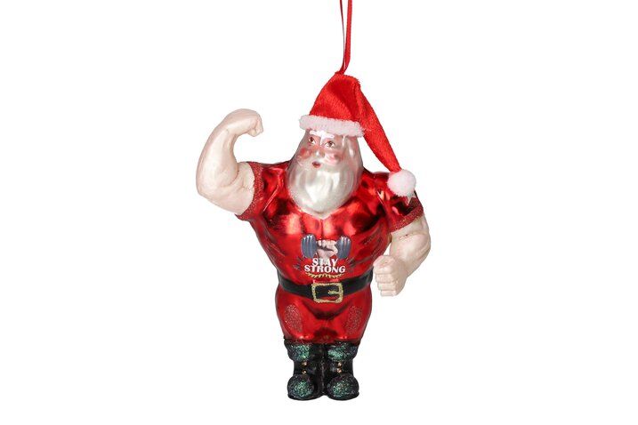 Decorazione in vetro Bodybuilder Santa Gift Company - La Sibilla
