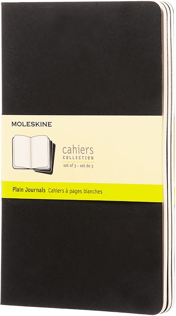 Set da 3 quaderni Cahier Pagina Bianca Large Nero Moleskine - La Sibilla