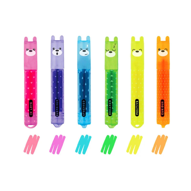 Set di 6 Mini Evidenziatori Teddy's Mood - Legami - La Sibilla