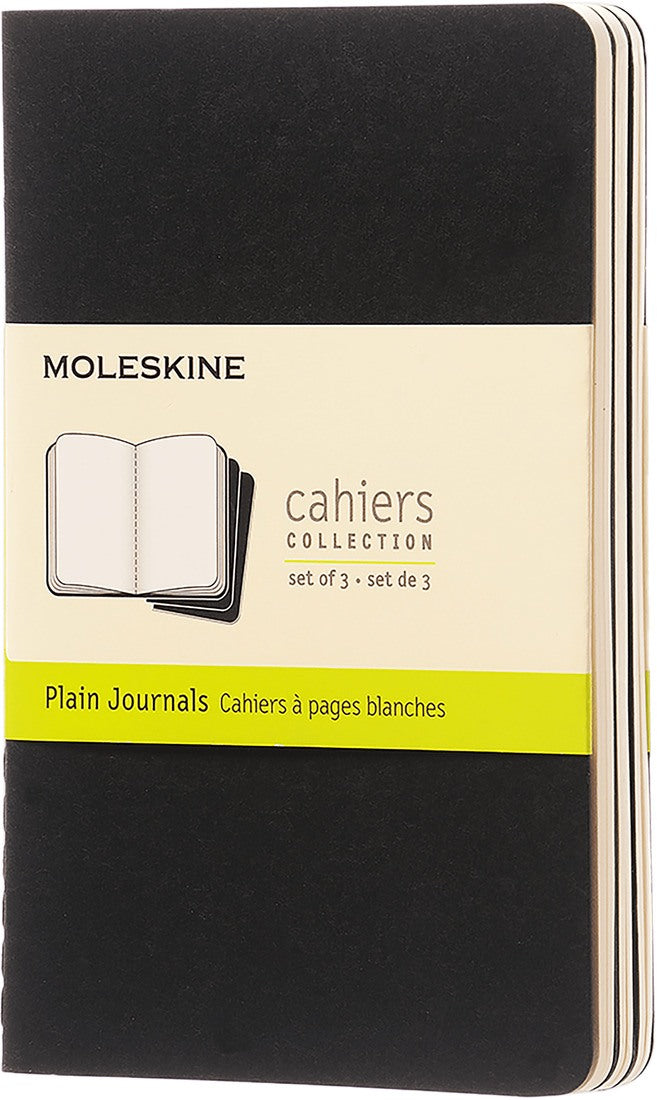 Set da 3 quaderni Cahier Pagina Bianca Pocket Nero Moleskine - La Sibilla