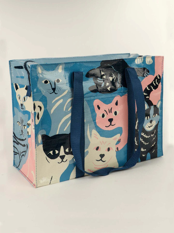 Shopper con zip Happy Cats - Blue Q - La Sibilla