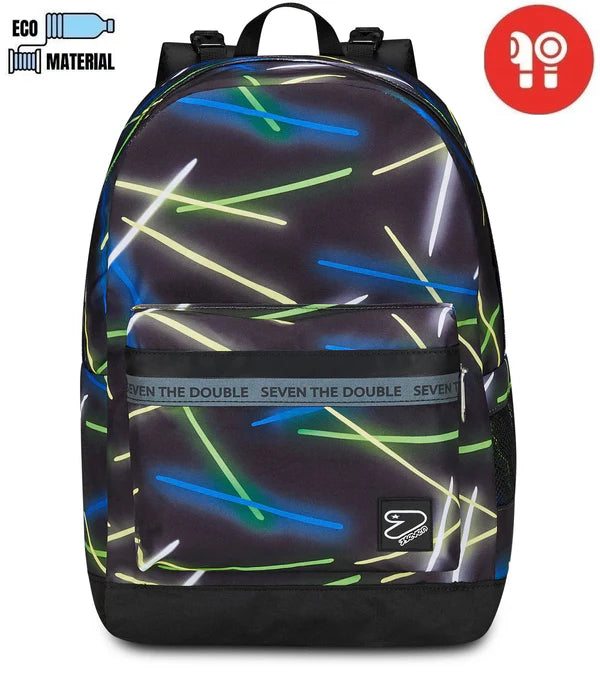 Zaino Scuola Reversible Pockets con cuffie wireless Sideglass - Seven - La Sibilla