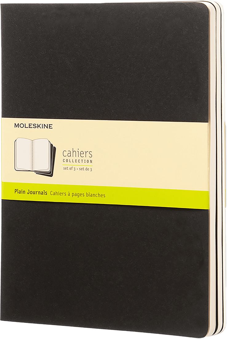 Set da 3 quaderni Cahier Pagine Bianche XL Nero Moleskine - La Sibilla