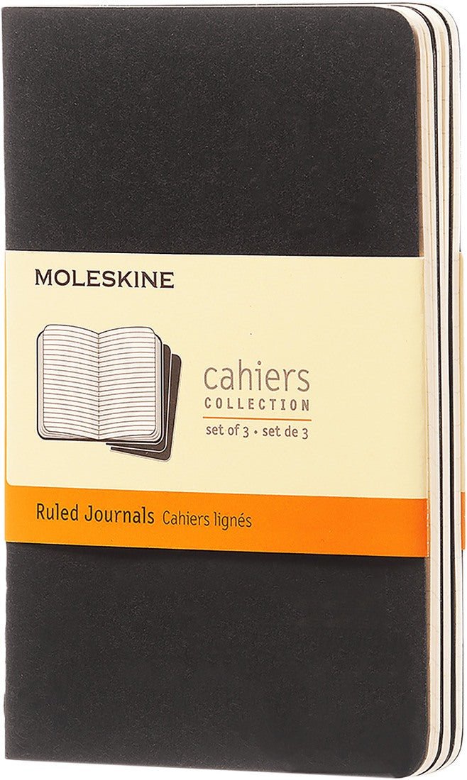 Set da 3 quaderni Cahier Righe Pocket Nero Moleskine - La Sibilla