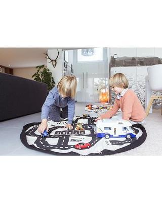 Sacco Porta Giochi e Tappeto 2 in 1 in cotone Play &amp; Go - Road Map - La Sibilla