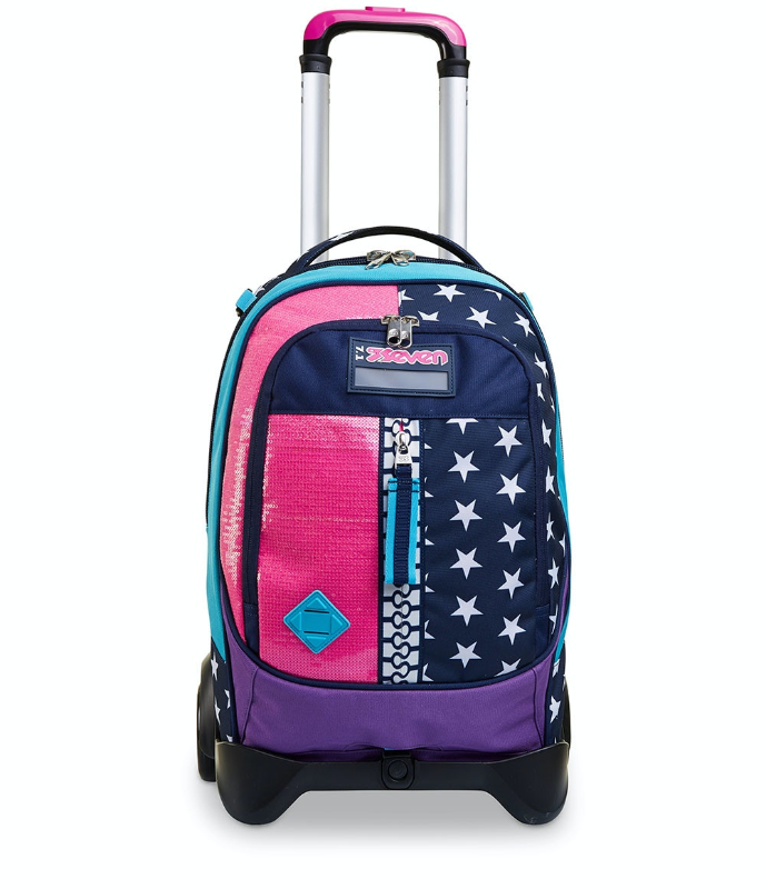 TROLLEY Scuola JACK Seven&reg; 2 RUOTE - Pinking Blue - La Sibilla