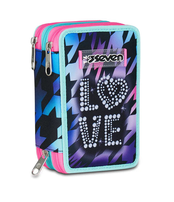 Astuccio Scuola 3 zip Glow Love - Seven - La Sibilla