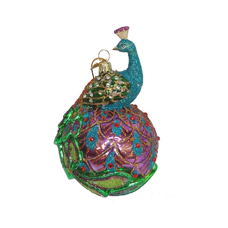 Decorazione per albero di Natale in vetro Kurt S. Adler - Peacock - La Sibilla