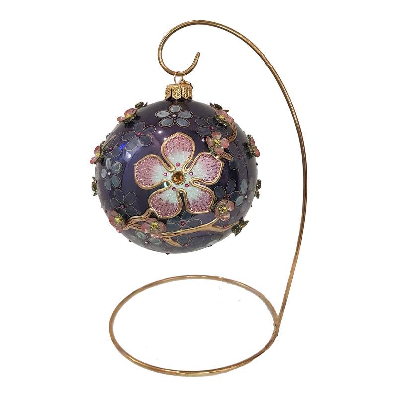 Decorazione per Albero di Natale vetro Violet Folwers - La Sibilla