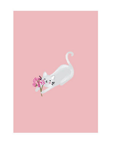 Biglietto Cartolina Yay Cards Katze Blumen - La Sibilla