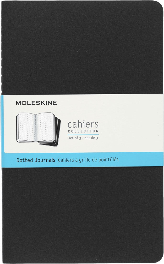 Set da 3 quaderni Cahier Puntinato Large Nero Moleskine - La Sibilla