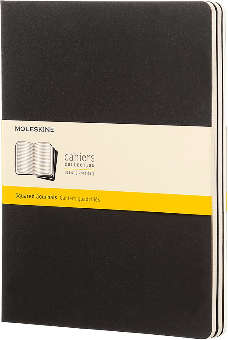 Set da 3 quaderni Cahier Quadretti XL Nero Moleskine - La Sibilla