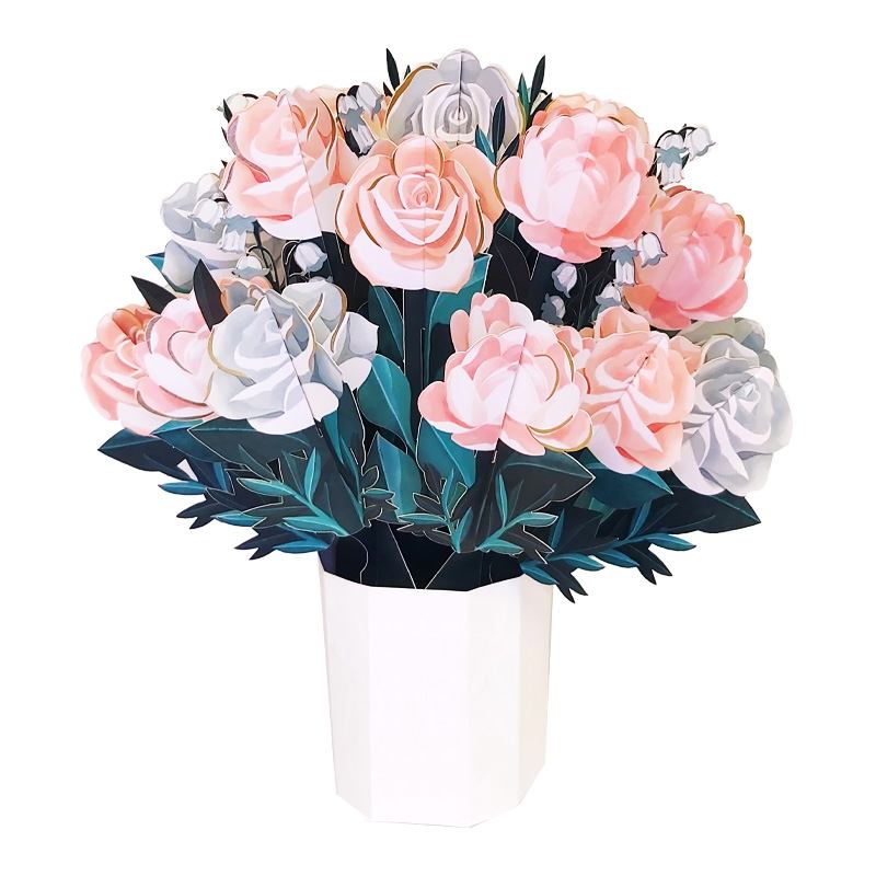 Biglietto pop up Peonies - Flora by Origamo - La Sibilla