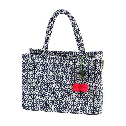 Shopper in Cotone Majoie Blue/White - La Sibilla