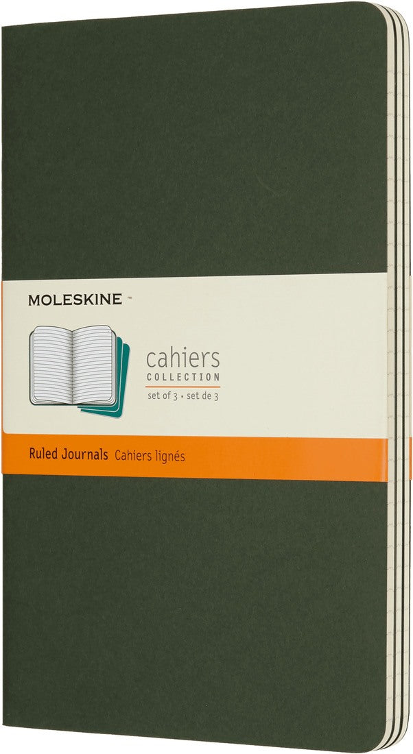 Set da 3 quaderni Cahier Righe Large Verde Moleskine - La Sibilla
