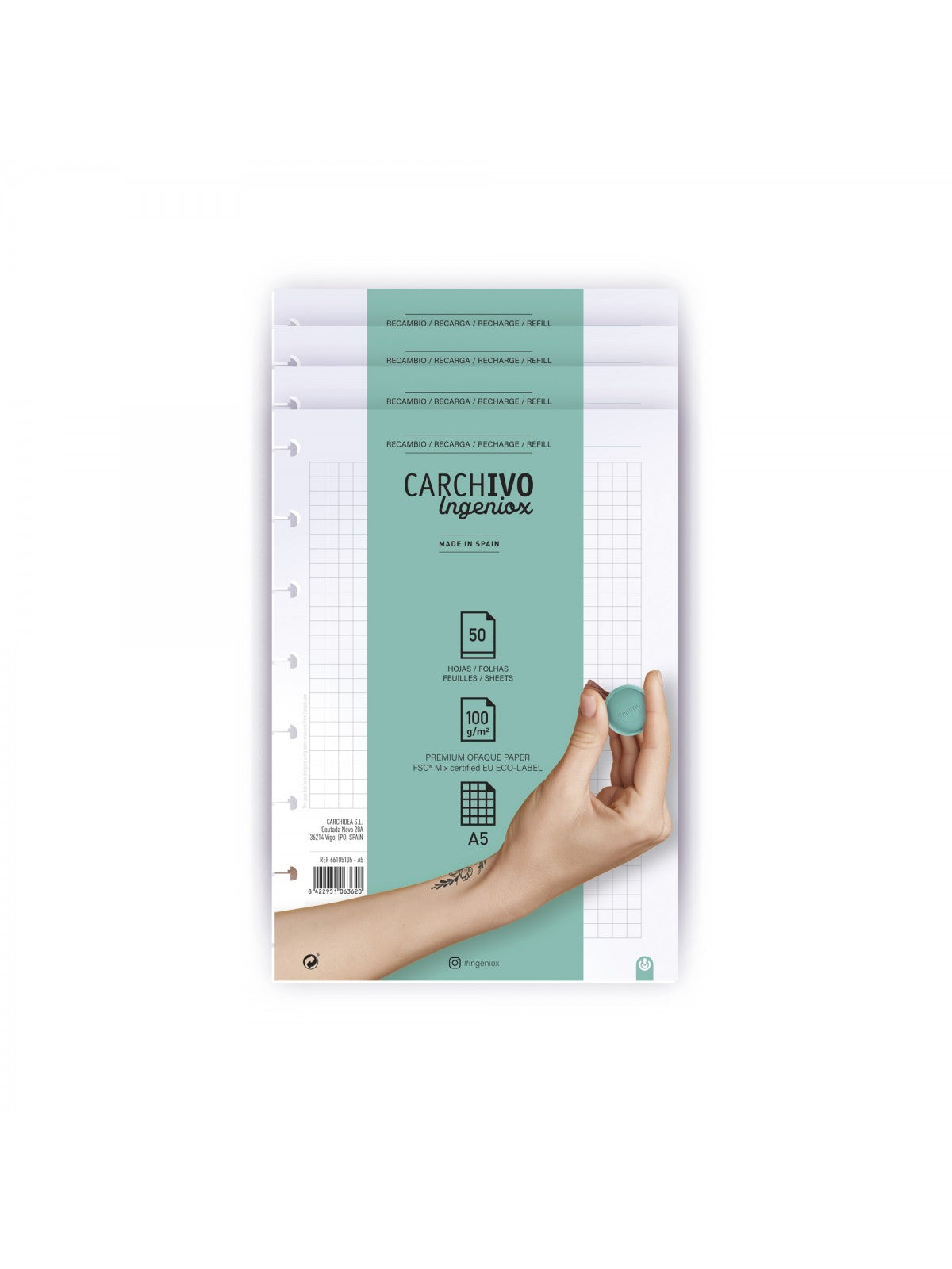 Refill per quaderno Ingeniox A5 Gridded - La Sibilla