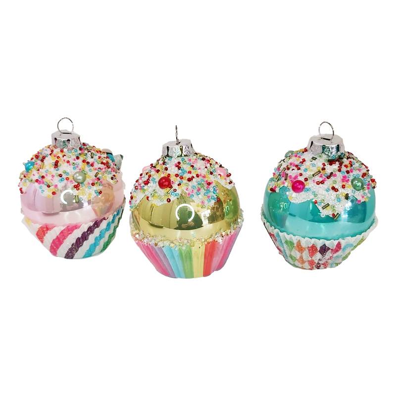 Decorazione per Albero di Natale vetro Muffin - La Sibilla
