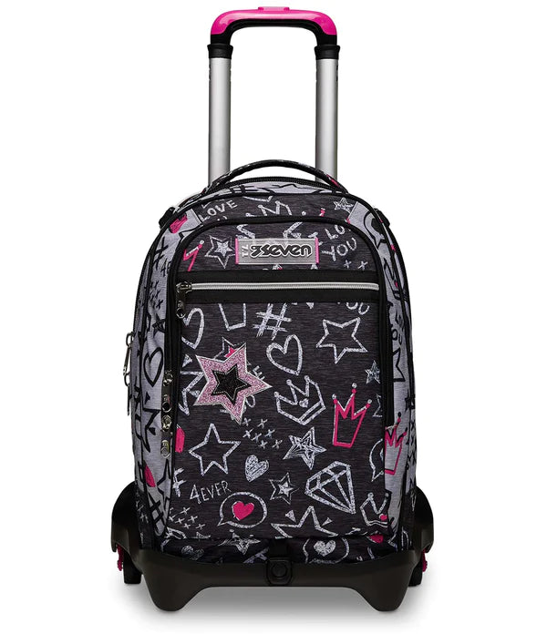 Trolley Scuola JACK 3 Ruote Zipper Glamy - Seven - La Sibilla