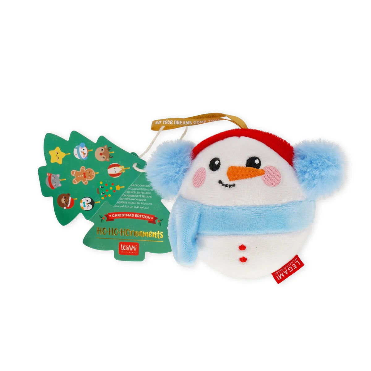 Decorazione Natalizia Peluche HO-HO-Hornaments Snowman - La Sibilla