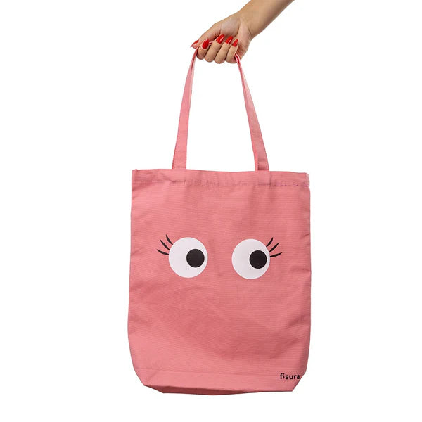 Shopper Tote "Ojos Rosa" Fisura - La Sibilla