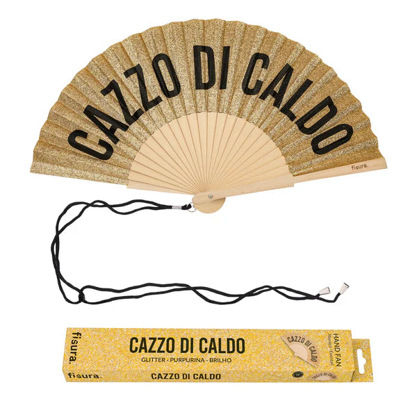 Ventaglio "Cazzo di Caldo" Gold - La Sibilla
