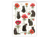 Biglietto di auguri Cat Flowers