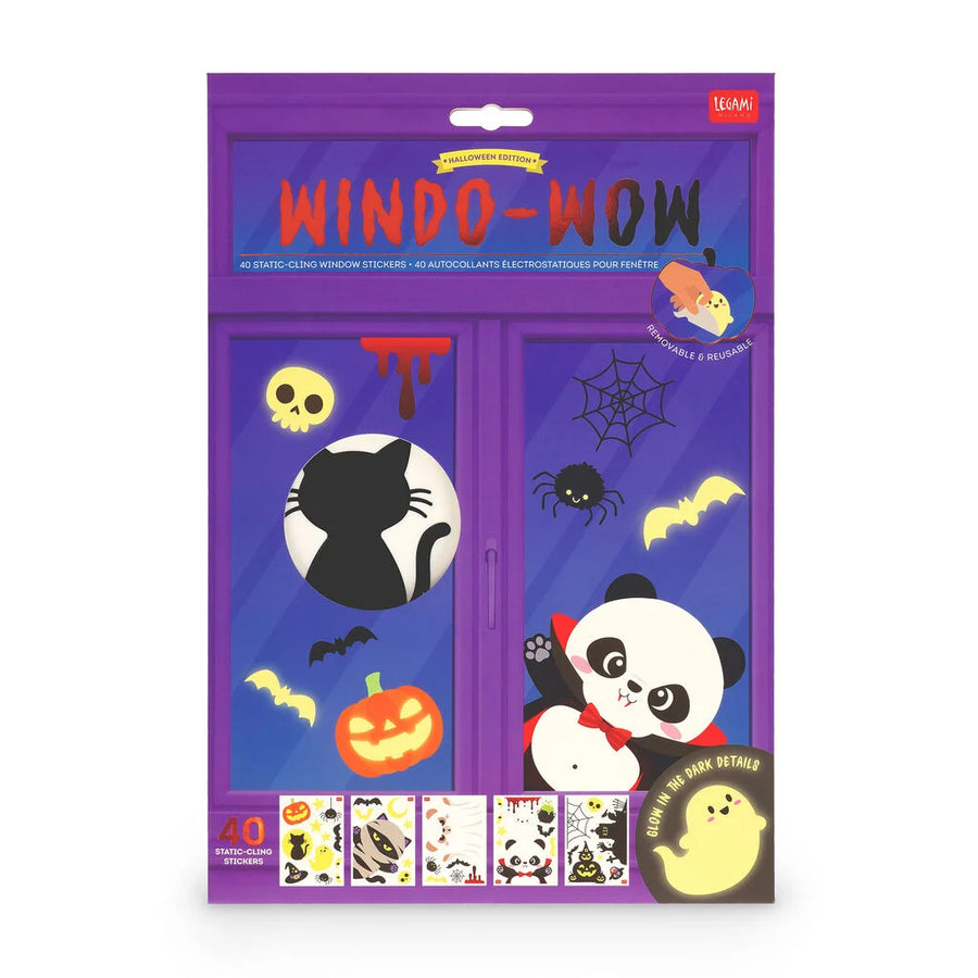 Set di adesivi in gel per finestra Halloween Pumpkin