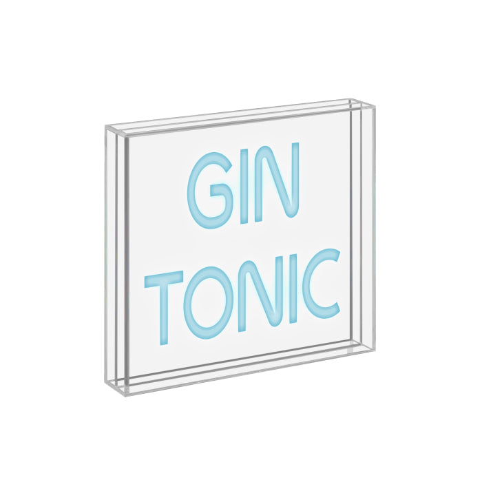 Insegna al neon con cornice in plexiglass Gin Tonic